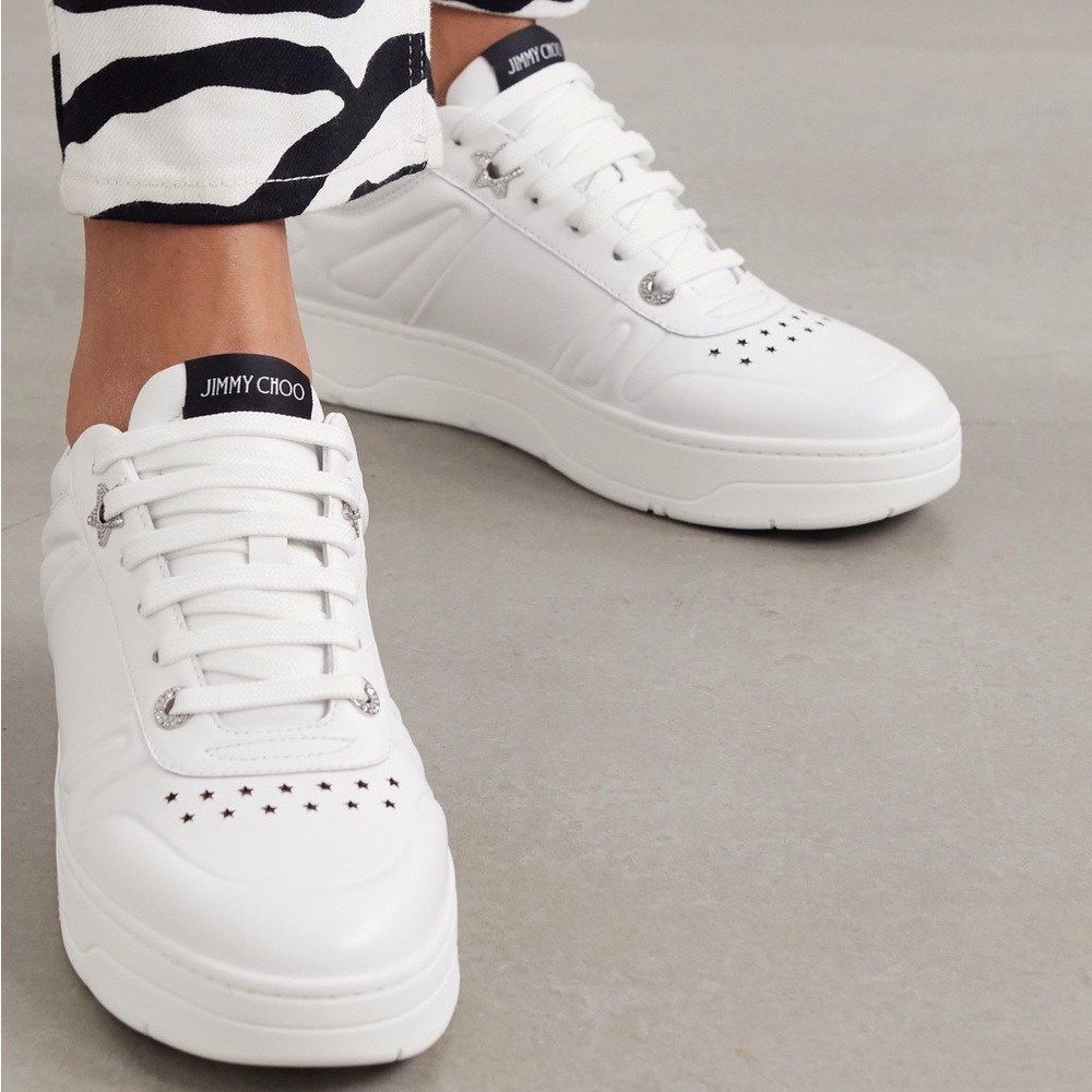 Jimmy Choo Hawaii F Leather Sneakers size 39.5